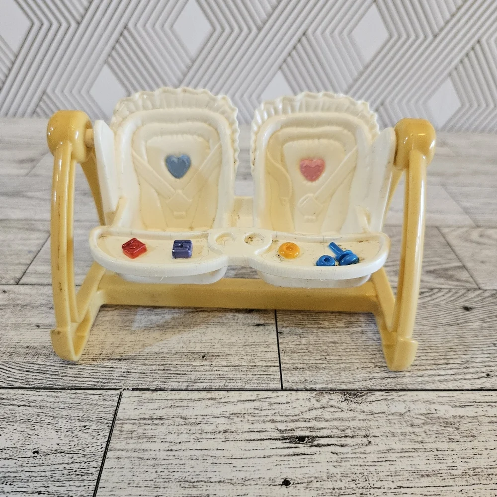 Fisher Price Loving Family Dollhouse TWIN BABY DOUBLE SWING for 2" INFANT DOLLS - Picture 1 of 5